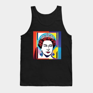 Queen Elizabeth II in Gouache Pop Art - Bold Tank Top